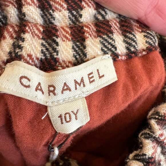 Caramel Kids Checkered Wool Shorts 10Y With Elastic Waist & Button Closure - Picture 9 of 9